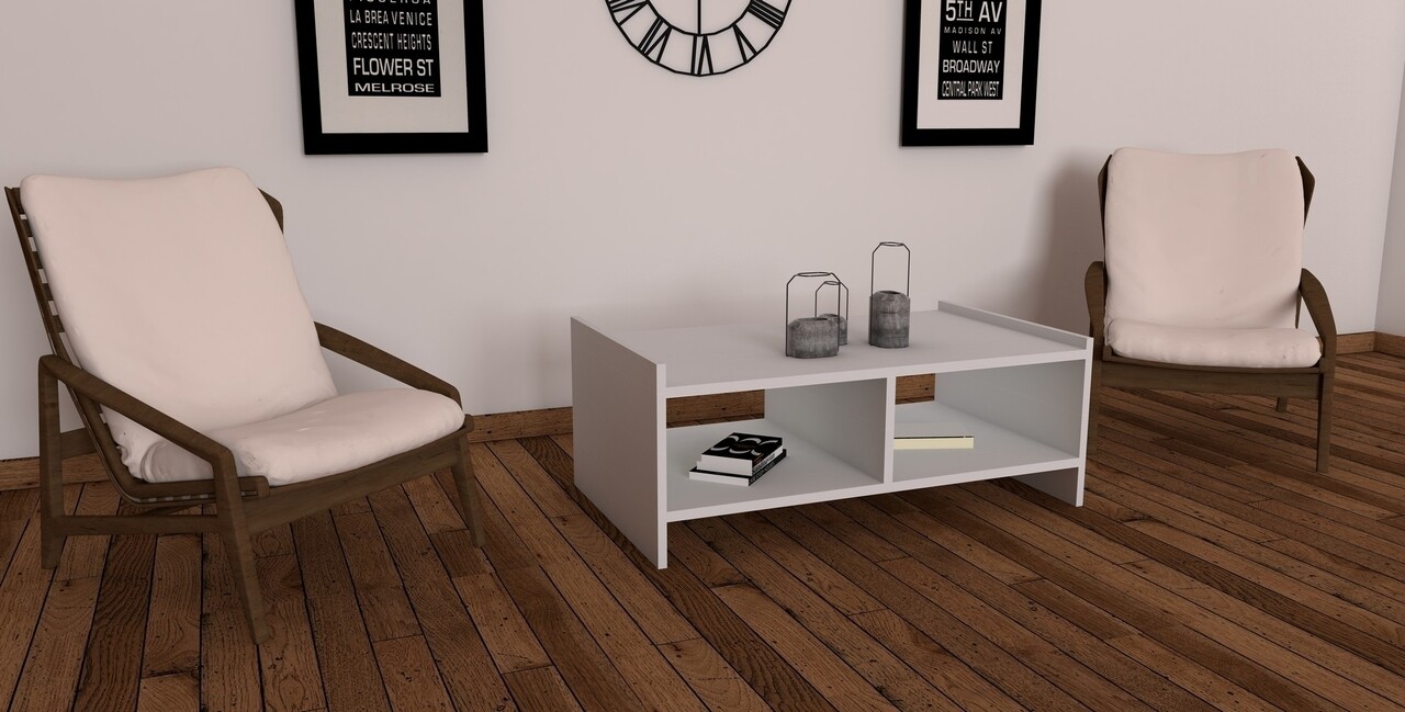 Masuta de cafea Pera White, Puqa Design, 90x50x35 cm, alb - imagine 5